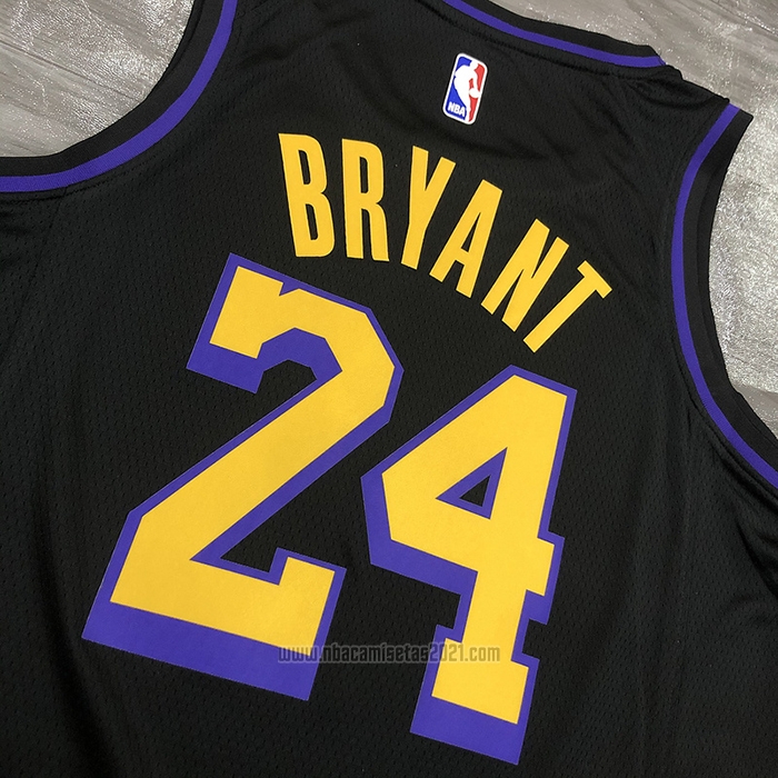 Camiseta Los Angeles Lakers Kobe Bryant #24 Ciudad 2019-20 Negro